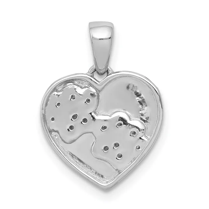Goldia Necklaces 14k White Gold Real Diamond Paw Prints Heart Pendant