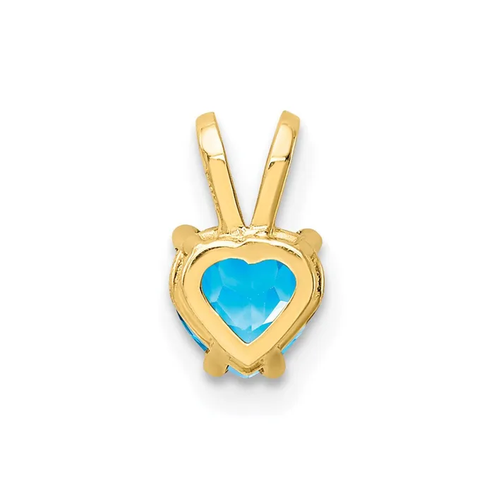 Goldia Necklaces 14K Yellow Gold 5mm Heart Blue Topaz pendant