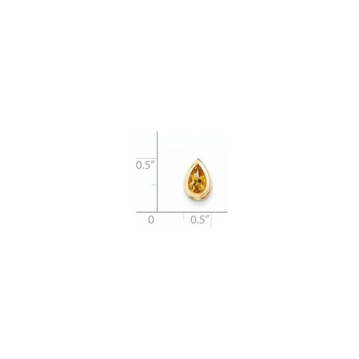 Goldia Necklaces 14K Yellow Gold 8x5mm Pear Citrine bezel pendant