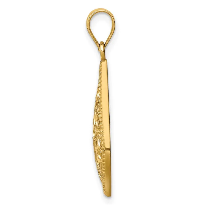 Goldia Necklaces 14k Yellow Gold Diamondcut Dangle Pendant