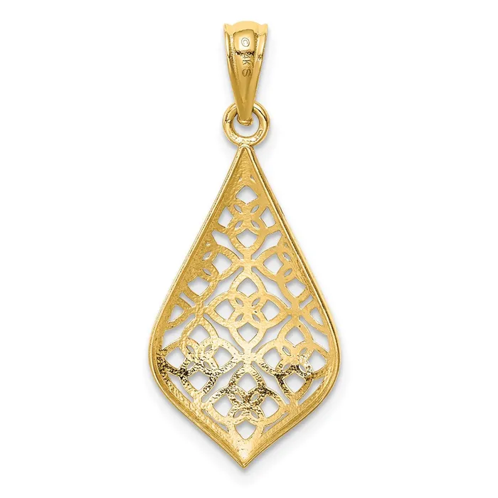Goldia Necklaces 14k Yellow Gold Diamondcut Dangle Pendant