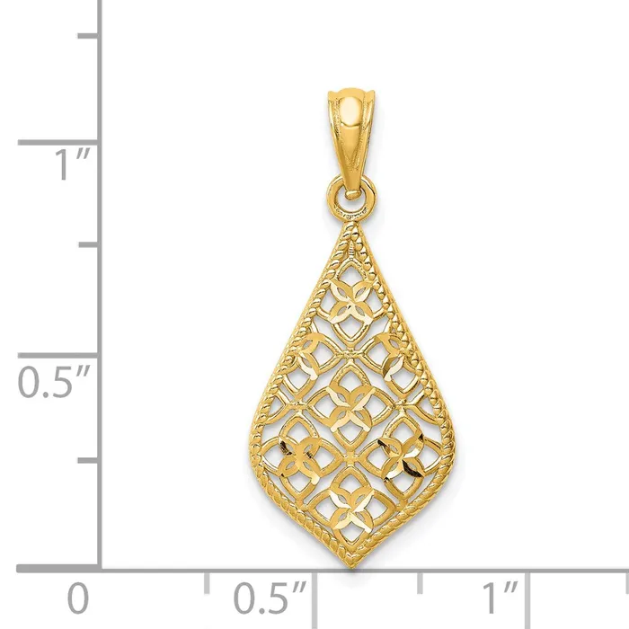 Goldia Necklaces 14k Yellow Gold Diamondcut Dangle Pendant