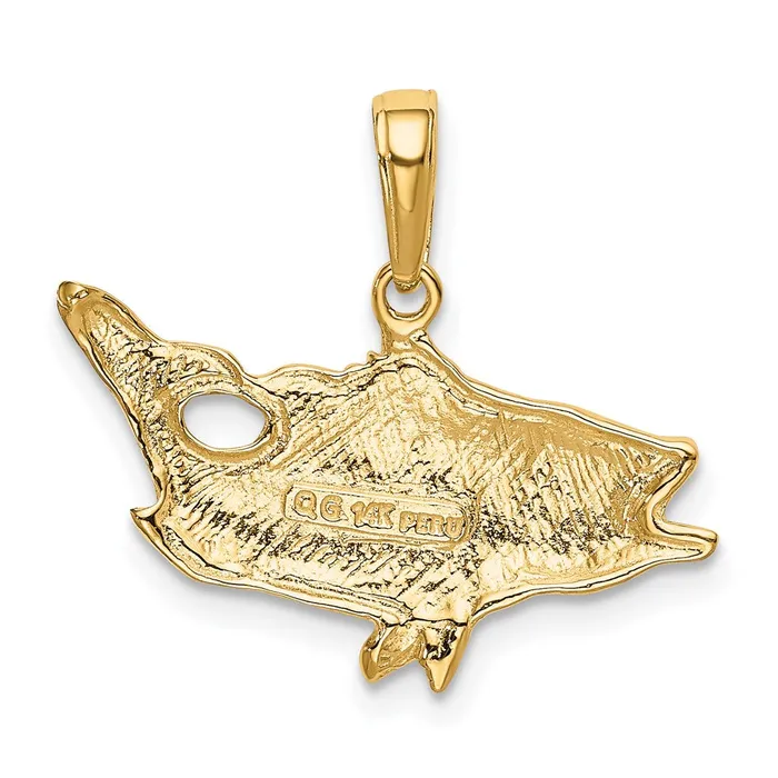 Goldia Necklaces 14k Yellow Gold Open Mouthed Bass Fish Pendant