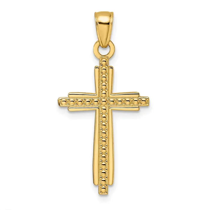 Goldia Necklaces 14k Yellow Gold Polished u0026 Textured Fancy Cross Pendant Goldia Necklaces 14k Yellow Gold Polished u0026 Textured Fancy Cross Pendant