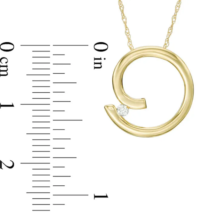 Goldia Necklaces Natural Clarity Enhanced Accent Solitaire Spiral Pendant in 10K Yellow Gold Goldia Necklaces Natural Clarity Enhanced Accent Solitaire Spiral Pendant in 10K Yellow Gold