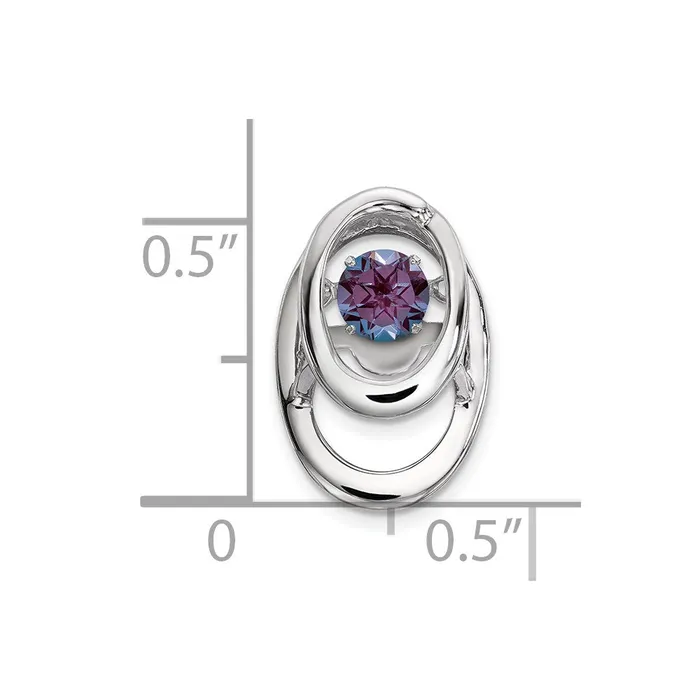 Goldia Necklaces Sterling Silver Rhodium Created Alexandrite Birthstone Vibrant Chain Slide