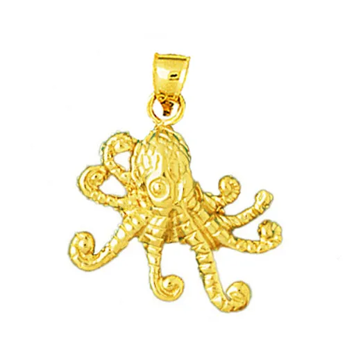 Goldia PreStyled Sets 14K Gold 20MM Octopus Pendant