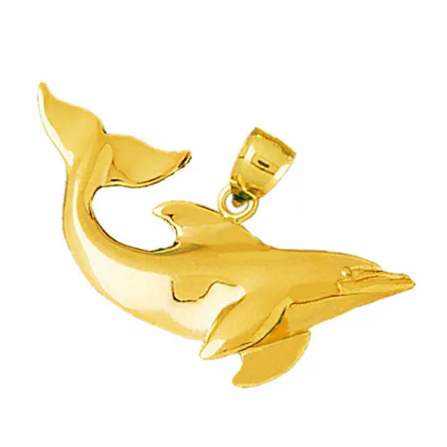Goldia PreStyled Sets 14K Gold Dolphin Swimming Pendant