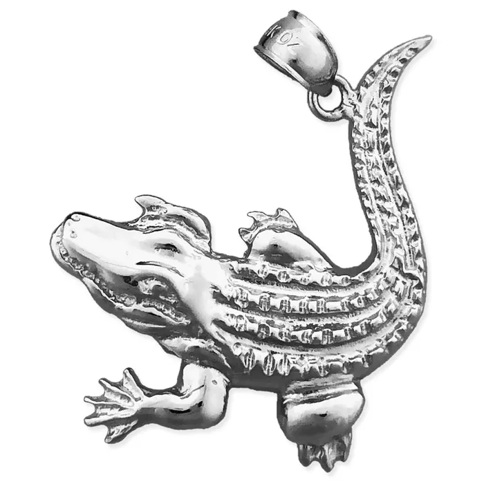 Goldia PreStyled Sets 14K Gold Scaly Skin Crocodile Pendant