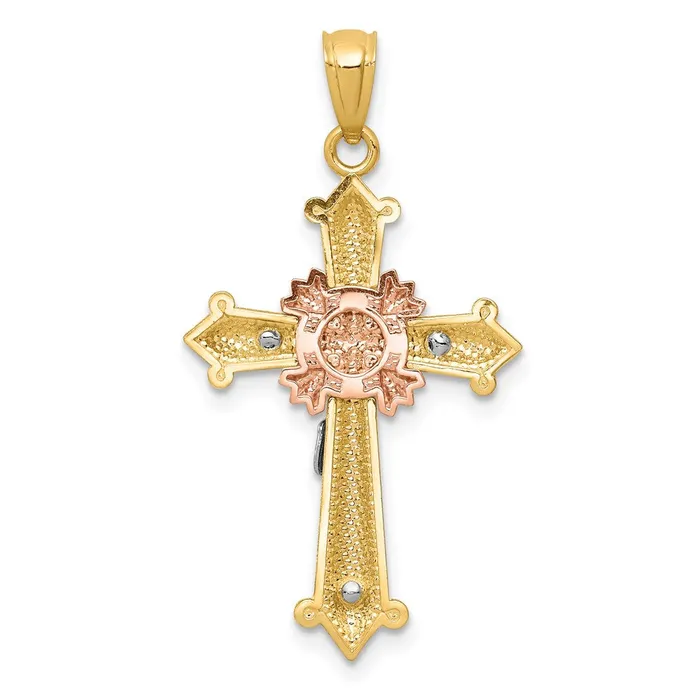 Goldia PreStyled Sets 14k TriColor Gold Polished Crucifix Pendant