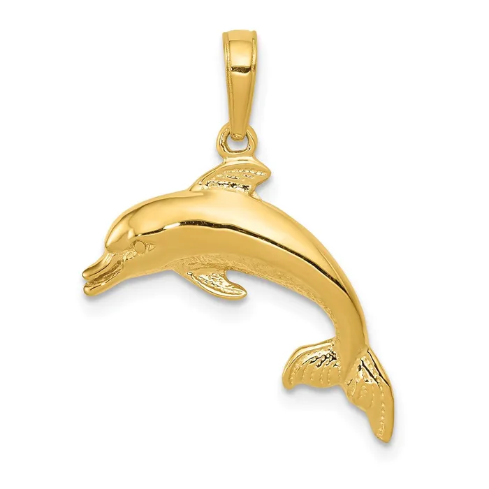 Goldia PreStyled Sets 14k Yellow Gold Dolphin Swimming Pendant