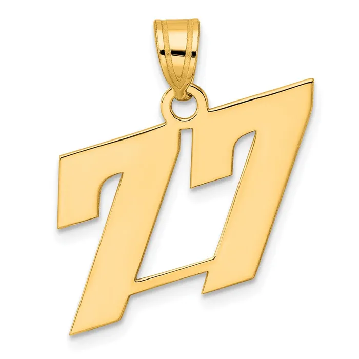 Goldia PreStyled Sets 14k Yellow Gold Polished Block Number 77 Pendant