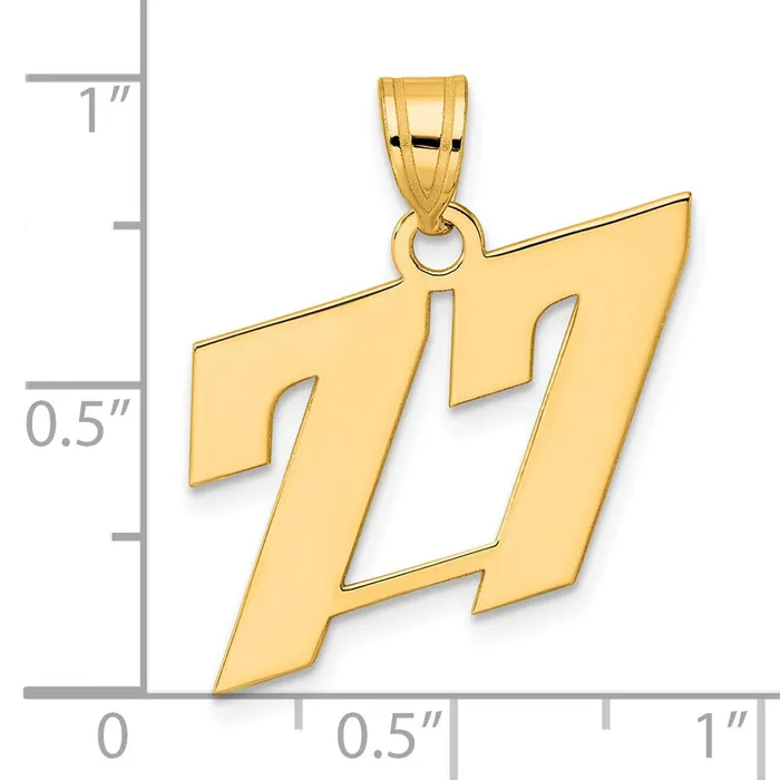 Goldia PreStyled Sets 14k Yellow Gold Polished Block Number 77 Pendant