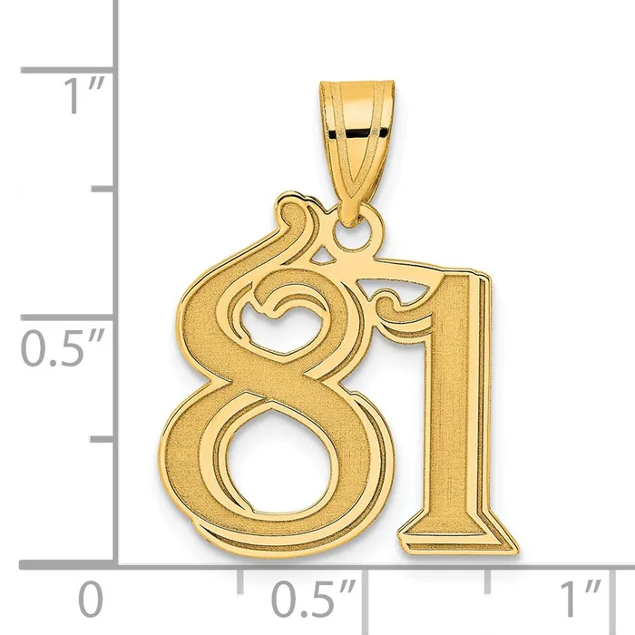 Goldia PreStyled Sets 14k Yellow Gold Polished Etched Number 81 Pendant