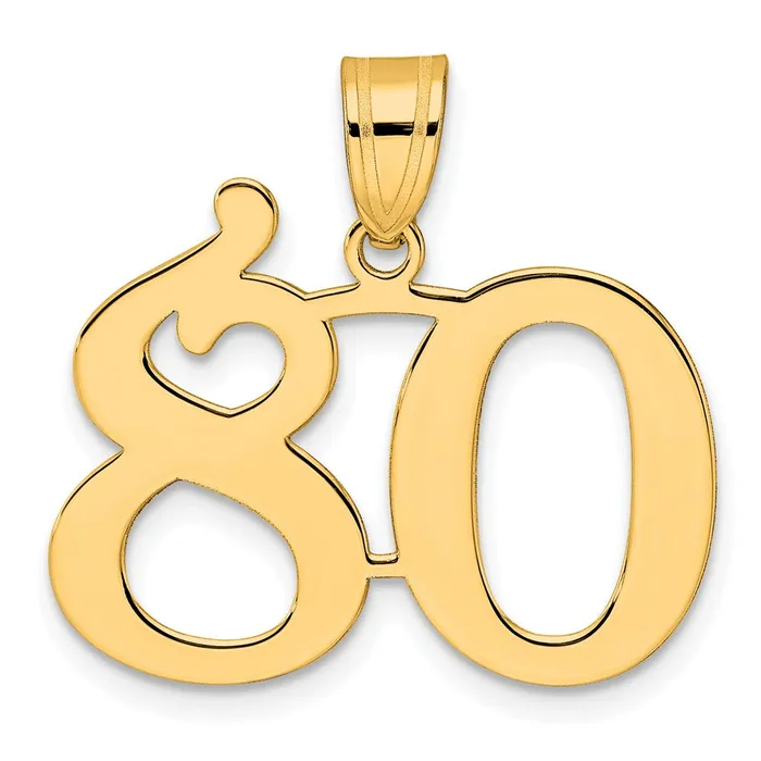 Goldia PreStyled Sets 14k Yellow Gold Polished Number 80 Pendant