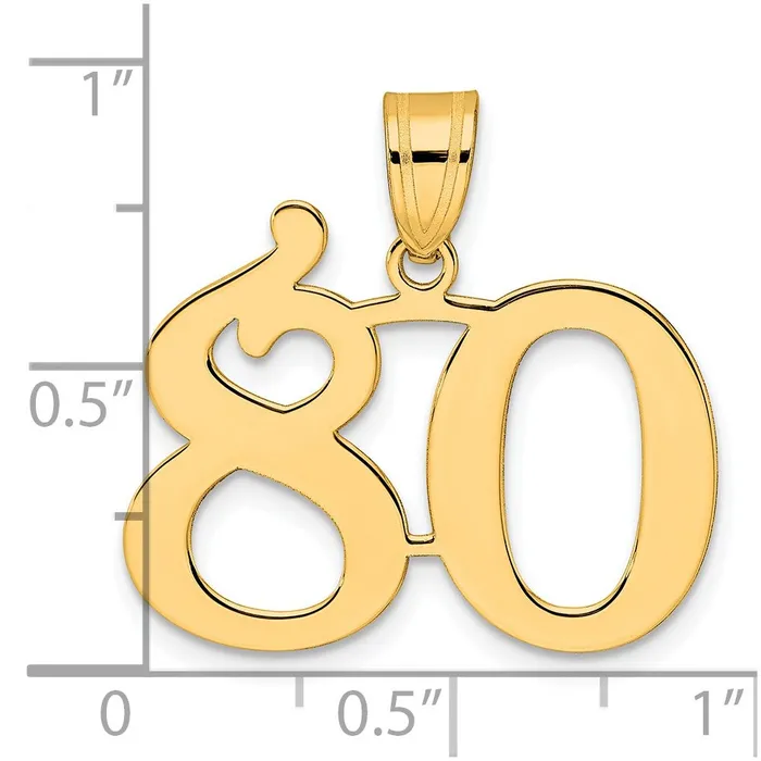 Goldia PreStyled Sets 14k Yellow Gold Polished Number 80 Pendant