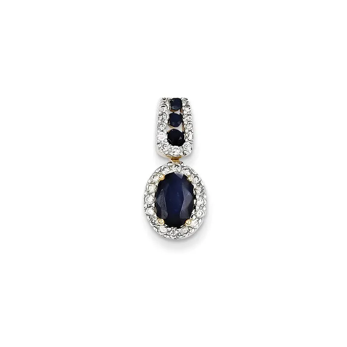 Goldia PreStyled Sets 14K Yellow Gold Real Diamond u0026 Sapphire Pendant