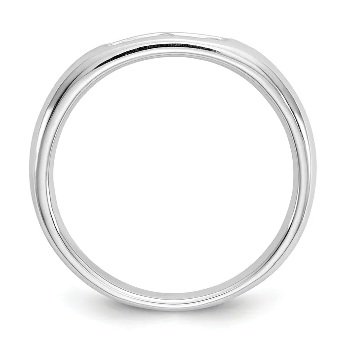 Goldia Rings 009ct CZ Solid Real 14K White Gold 5Stone Channel Wedding Band Ring