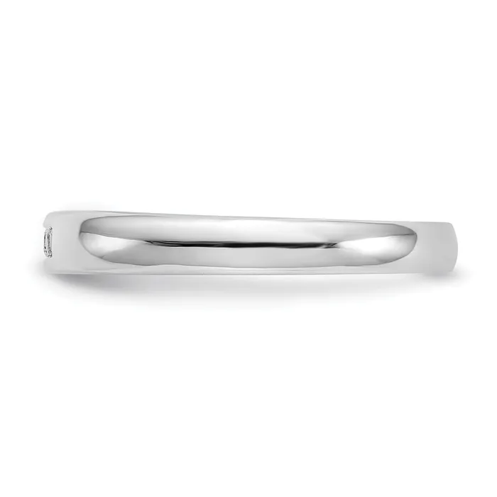 Goldia Rings 009ct CZ Solid Real 14K White Gold 5Stone Channel Wedding Band Ring