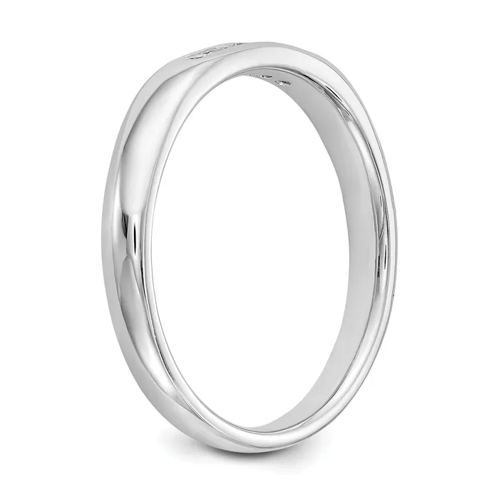 Goldia Rings 009ct CZ Solid Real 14K White Gold 5Stone Channel Wedding Band Ring