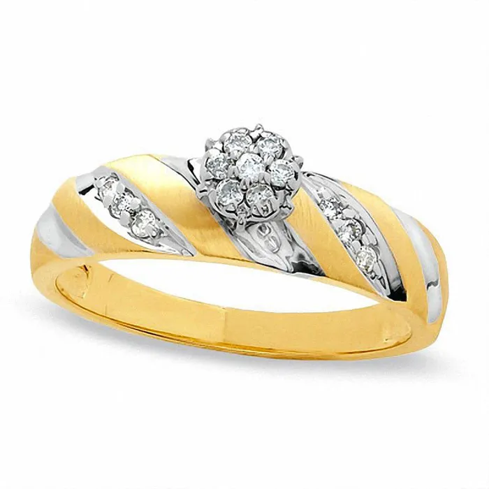 Goldia Rings 013 CT TW Natural Diamond Engagement Ring in Solid 10K TwoTone Gold Goldia Rings 013 CT TW Natural Diamond Engagement Ring in Solid 10K TwoTone Gold