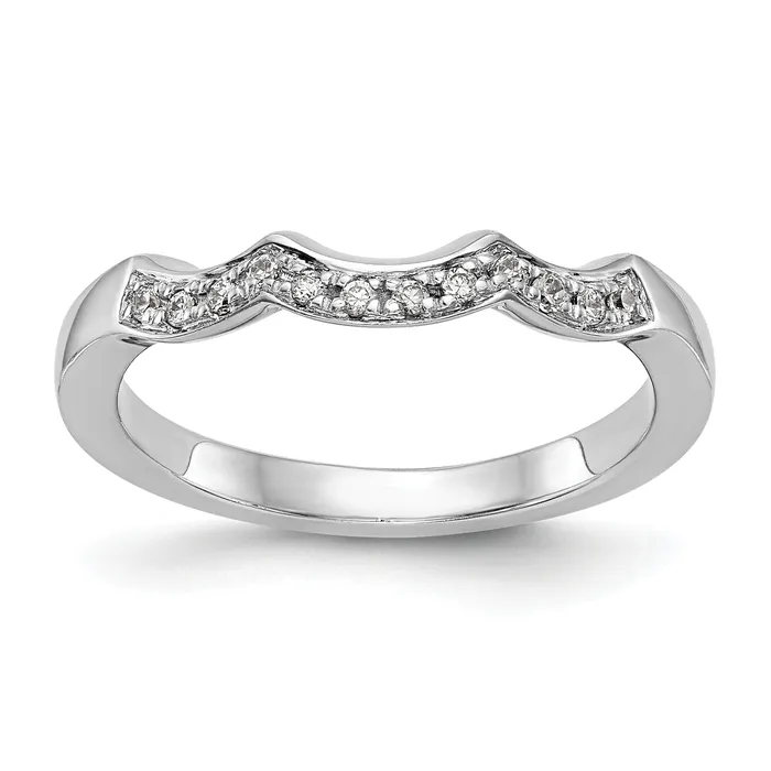 Goldia Rings 014ct CZ Solid Real 14k White Gold Wedding Wedding Band Ring Goldia Rings 014ct CZ Solid Real 14k White Gold Wedding Wedding Band Ring