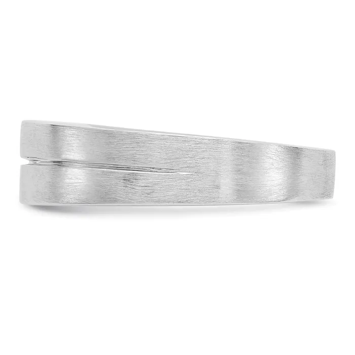 Goldia Rings 024ct CZ Solid Real 14K White Gold Mens Wedding Band Ring