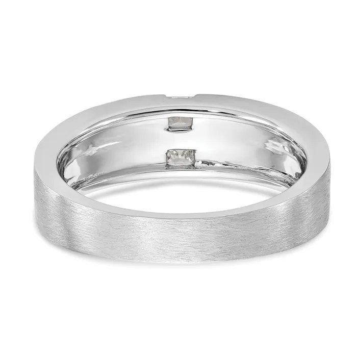 Goldia Rings 024ct CZ Solid Real 14K White Gold Mens Wedding Band Ring