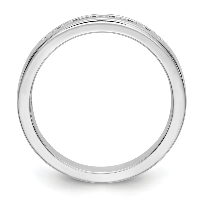 Goldia Rings 027ct CZ Solid Real 14K White Gold 721mm Stone Channel Wedding Band Ring
