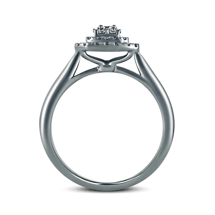 Goldia Rings 033 CT TW Composite Natural Diamond Double Octagonal Frame Engagement Ring in Solid 10K White Gold Goldia Rings 033 CT TW Composite Natural Diamond Double Octagonal Frame Engagement Ring in Solid 10K White Gold