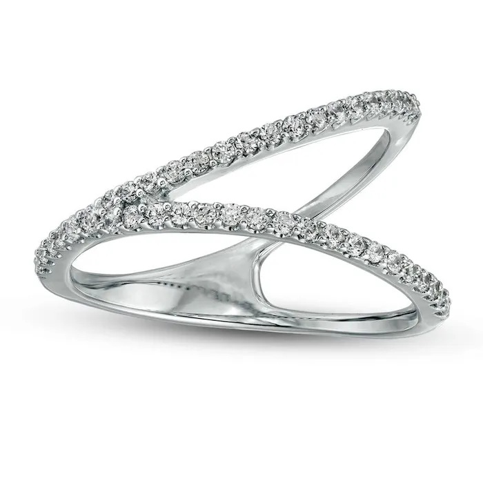 Goldia Rings 033 CT TW Natural Diamond Orbit Ring in Sterling Silver