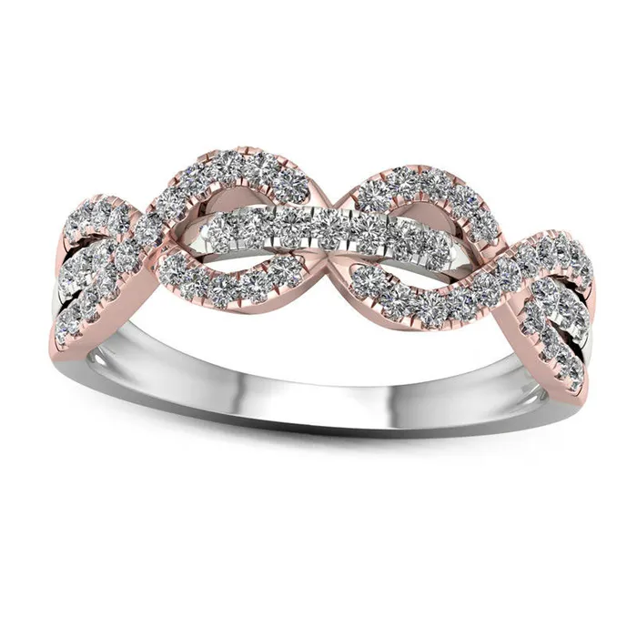 Goldia Rings 038 CT TW Natural Diamond Twist Loop Ring in Solid 10K TwoTone Gold Goldia Rings 038 CT TW Natural Diamond Twist Loop Ring in Solid 10K TwoTone Gold