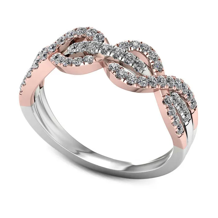 Goldia Rings 038 CT TW Natural Diamond Twist Loop Ring in Solid 10K TwoTone Gold Goldia Rings 038 CT TW Natural Diamond Twist Loop Ring in Solid 10K TwoTone Gold