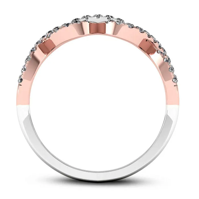 Goldia Rings 038 CT TW Natural Diamond Twist Loop Ring in Solid 10K TwoTone Gold Goldia Rings 038 CT TW Natural Diamond Twist Loop Ring in Solid 10K TwoTone Gold