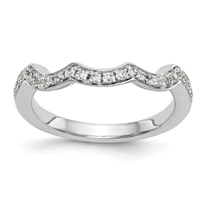 Goldia Rings 040ct CZ Solid Real 14k White Gold Wedding Wedding Band Ring