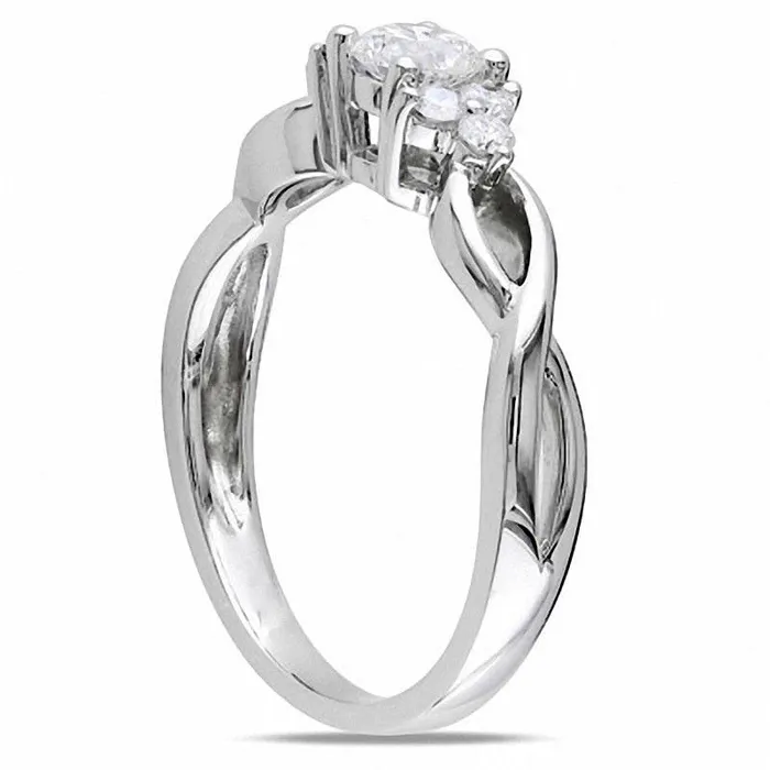 Goldia Rings 050 CT TW Natural Diamond Braid Ring in Solid 14K White Gold Goldia Rings 050 CT TW Natural Diamond Braid Ring in Solid 14K White Gold