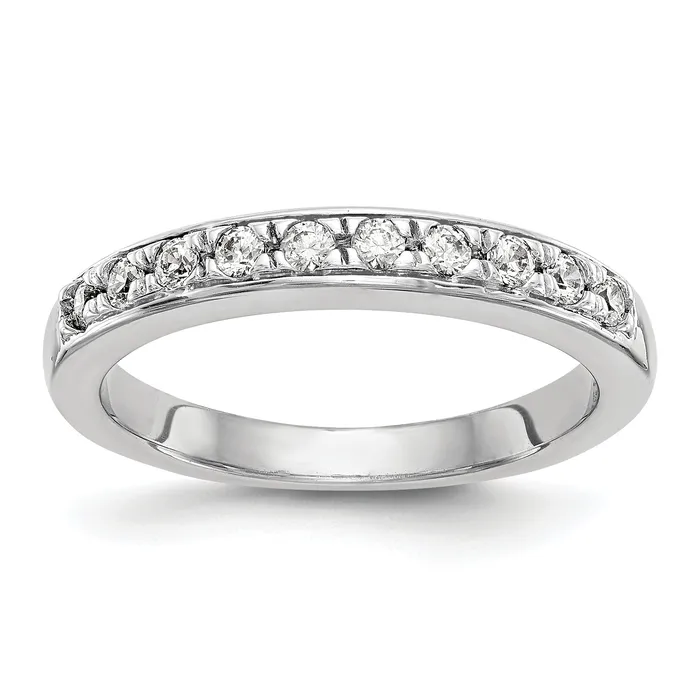 Goldia Rings 050ct CZ Solid Real 14k White Gold Wedding Wedding Band Ring