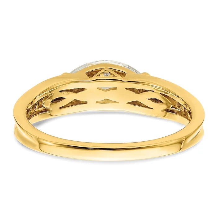 Goldia Rings 075ct CZ Solid Real 14k Twotone East West 34ct Marquise Eng Dia Ring