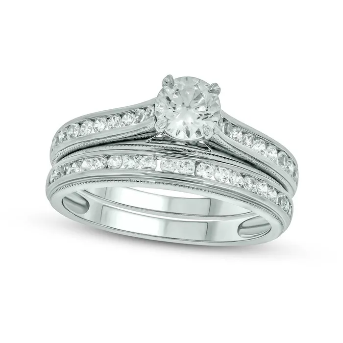 Goldia Rings 10 CT TW Natural Diamond Antique VintageStyle Bridal Engagement Ring Set in Solid 14K White Gold II2