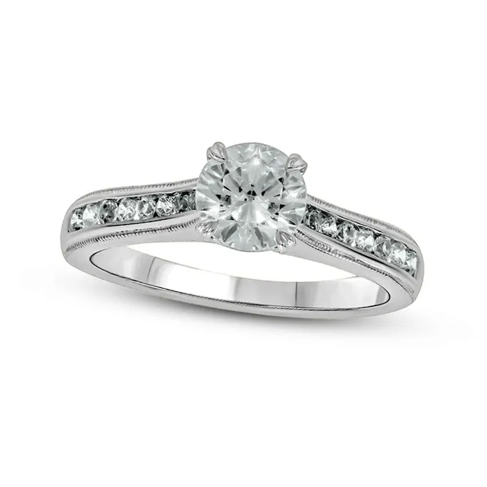 Goldia Rings 10 CT TW Natural Diamond Antique VintageStyle Engagement Ring in Solid 14K White Gold II2