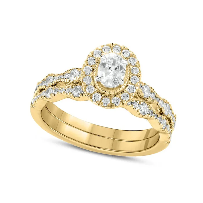 Goldia Rings 10 CT TW Oval Natural Diamond Frame Antique VintageStyle Bridal Engagement Ring Set in Solid 14K Gold Goldia Rings 10 CT TW Oval Natural Diamond Frame Antique VintageStyle Bridal Engagement Ring Set in Solid 14K Gold