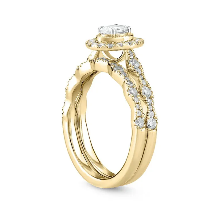 Goldia Rings 10 CT TW Oval Natural Diamond Frame Antique VintageStyle Bridal Engagement Ring Set in Solid 14K Gold Goldia Rings 10 CT TW Oval Natural Diamond Frame Antique VintageStyle Bridal Engagement Ring Set in Solid 14K Gold