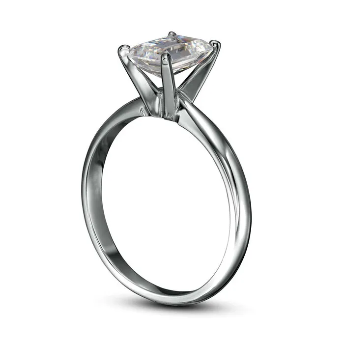 Goldia Rings 15 CT Certified EmeraldCut LabCreated Diamond Solitaire Engagement Ring in Solid 14K White Gold FVS2 Goldia Rings 15 CT Certified EmeraldCut LabCreated Diamond Solitaire Engagement Ring in Solid 14K White Gold FVS2