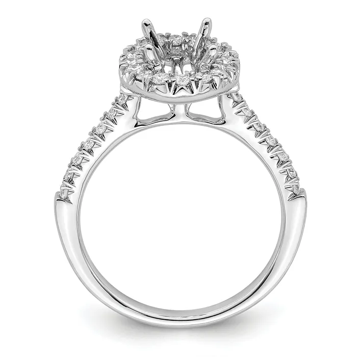 Goldia Rings 150ct CZ Solid Real 14K White Gold Oval Halo Engagement Ring