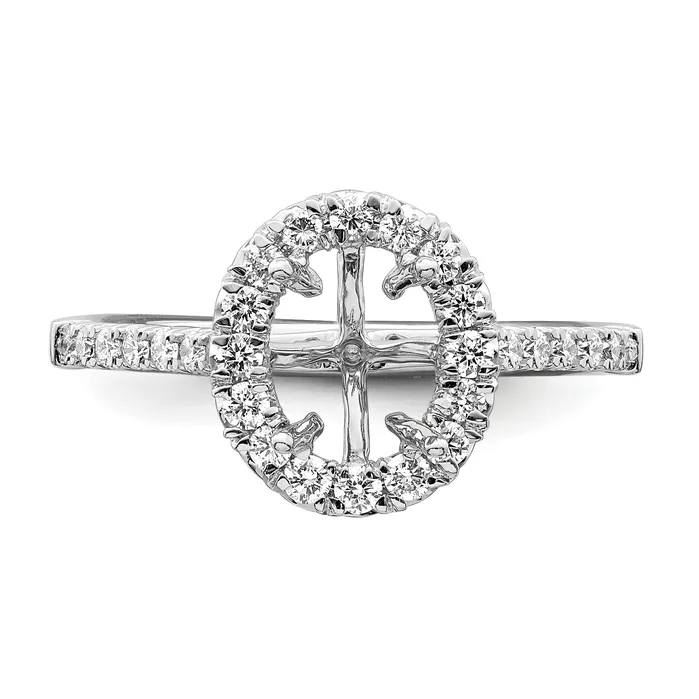 Goldia Rings 150ct CZ Solid Real 14K White Gold Oval Halo Engagement Ring