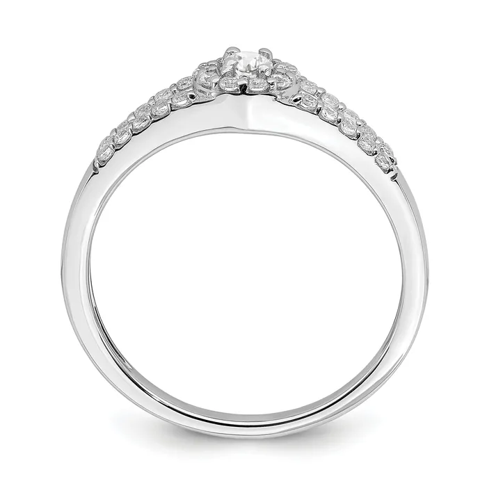 Goldia Rings 10k White Gold 13 Ct Lab Grown Diamond VSSI G Round Halo Engagement Ring