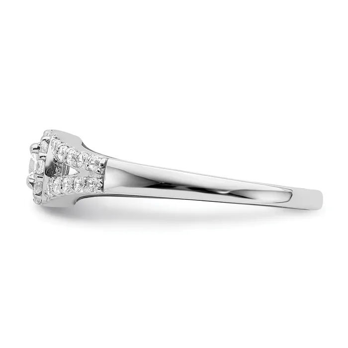 Goldia Rings 10k White Gold 13 Ct Lab Grown Diamond VSSI G Round Halo Engagement Ring