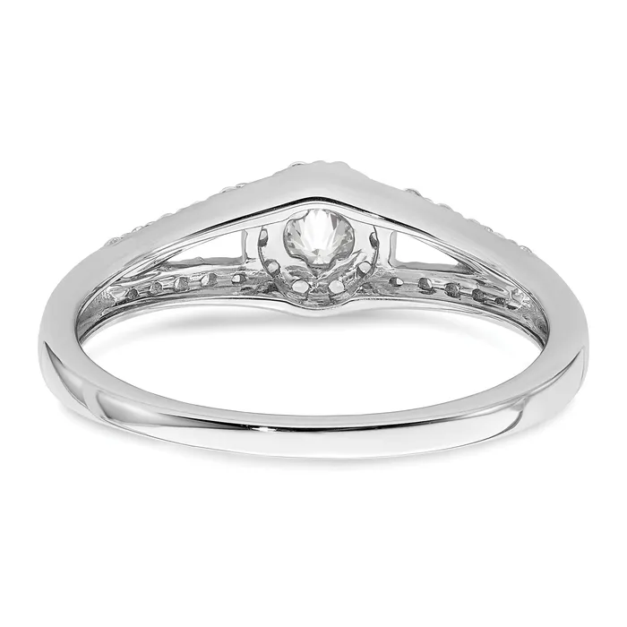 Goldia Rings 10k White Gold 13 Ct Lab Grown Diamond VSSI G Round Halo Engagement Ring