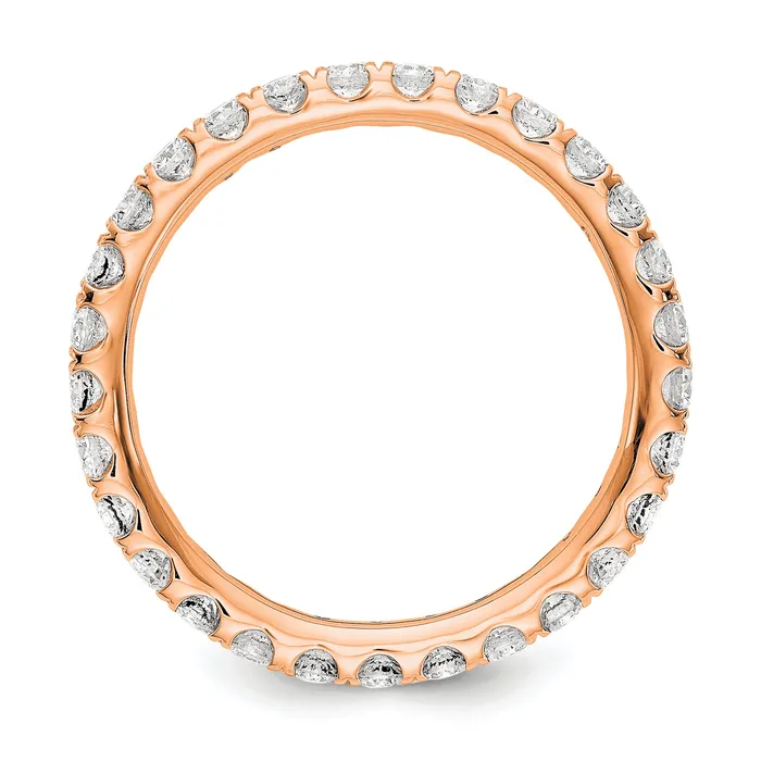 Goldia Rings 14k Rose Gold 1 Ct Lab Grown Diamond VSSI G Shared Prong Eternity Band Ring