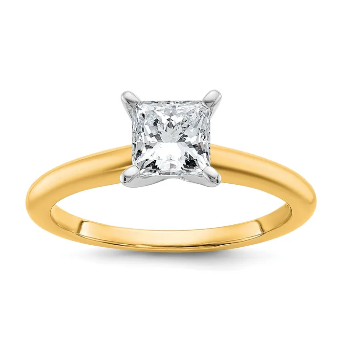 Goldia Rings 14k Twotone 1 Ct Lab Grown Diamond VSSI G Princess Solitare Engagement Ring Goldia Rings 14k Twotone 1 Ct Lab Grown Diamond VSSI G Princess Solitare Engagement Ring